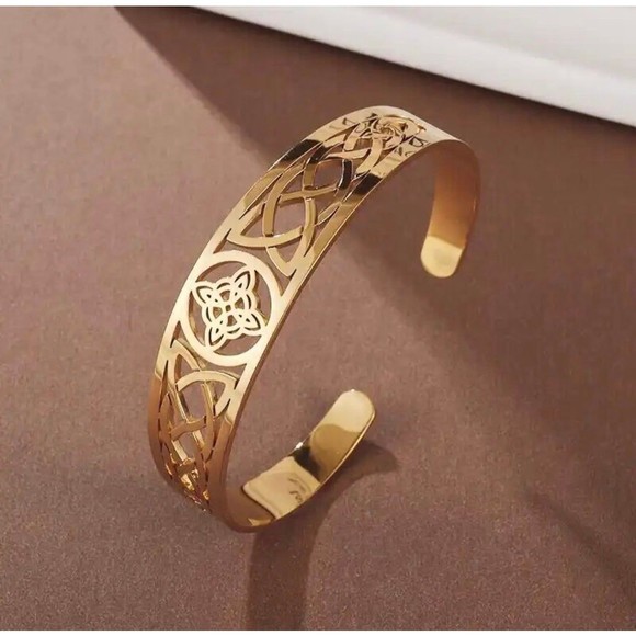 Jewelry - Women's Witch Knot Bracelet Stainless Steel Adjustable Open Cuff Bracelet Celtic